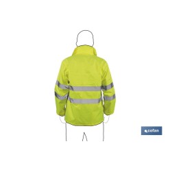 CHAQUETA DE LLUVIA DE ALTA VISIBILIDAD MODELO PÓLUX AMARILLA TALLA M
