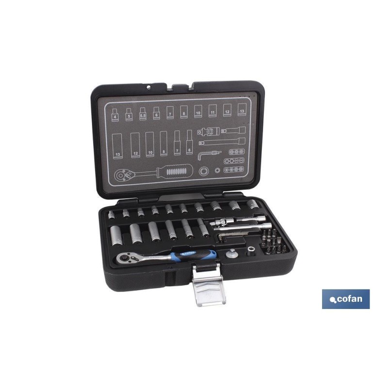 MALETIN 36 PCS PROFESIONAL VASOS 1/4