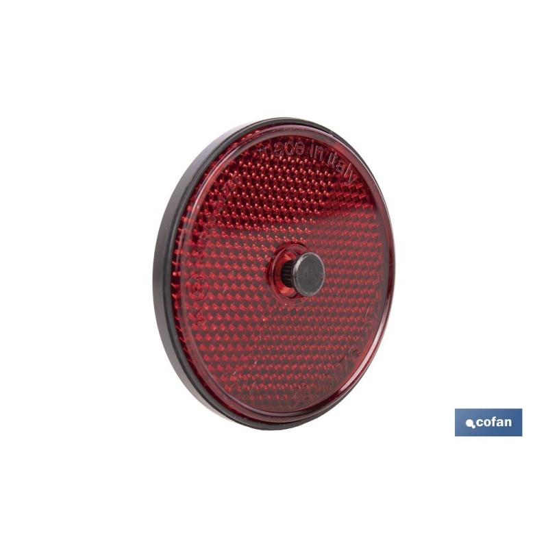 CATADIÓPTRICO REDONDO ROJO Ø 60 MM CON TORNILLO