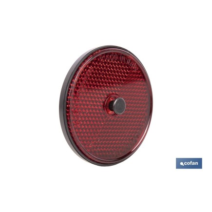 CATADIÓPTRICO REDONDO ROJO Ø 60 MM CON TORNILLO