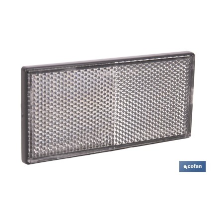 CATADIÓPTRICO RECTANGULAR BLANCO 106 X 50 MM ADHESIVO