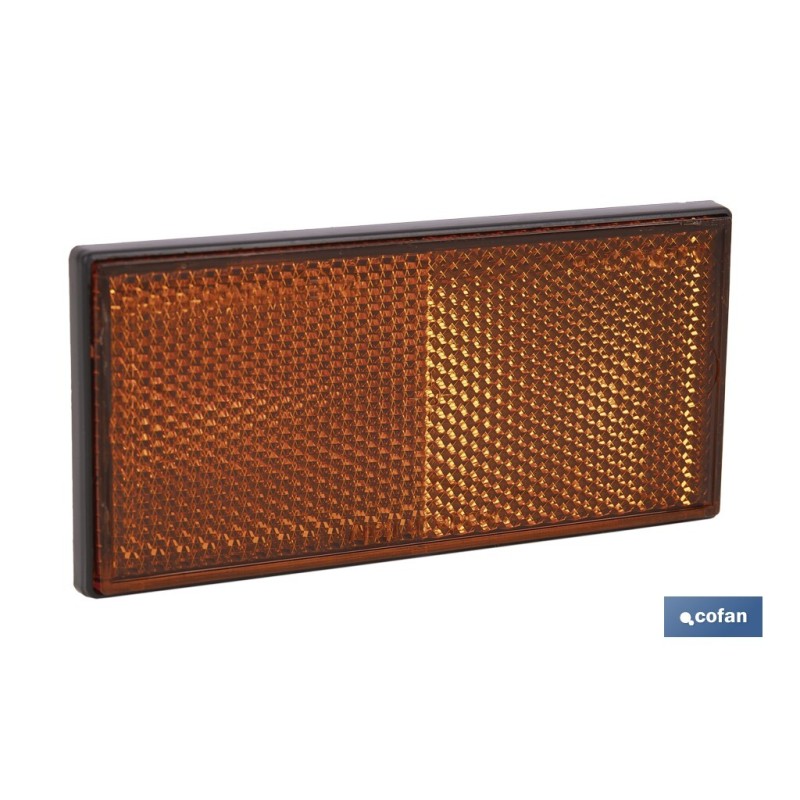 CATADIÓPTRICO RECTANGULAR ÁMBAR 106 X 50 MM ADHESIVO