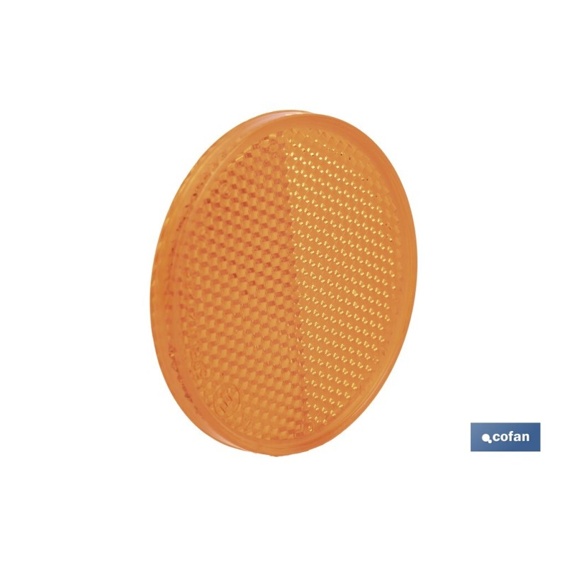 CATADIÓPTRICO REDONDO ÁMBAR Ø 60 MM ADHESIVO