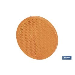 CATADIÓPTRICO REDONDO ÁMBAR Ø 60 MM ADHESIVO