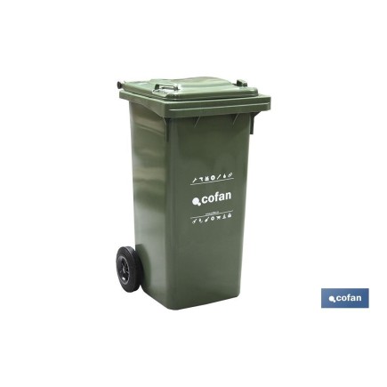 CONTENEDOR 2 RUEDAS 120 LITROS COLOR VERDE