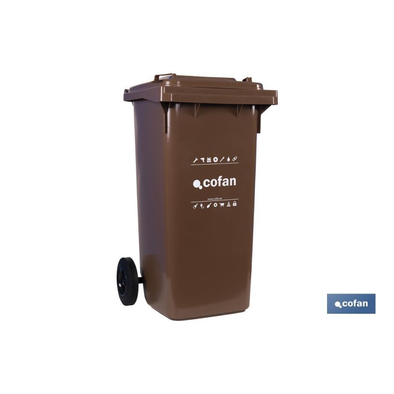 CONTENEDOR 2 RUEDAS 120 LITROS COLOR MARRÓN