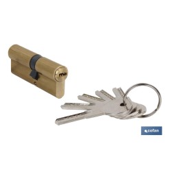 CILINDRO DE SEGURIDAD DE LATÓN 35/35 - LEVA LARGA IGUALADOS AAA
