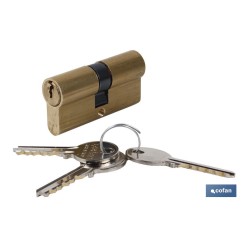 Cilindro 35/35 Llaves Iguales- Leva Larga- Latón (BBB)