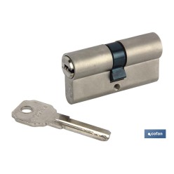 CILINDRO DE SEGURIDAD DE NÍQUEL PARA LLAVE NORMAL 30/30 - LEVA LARGA
