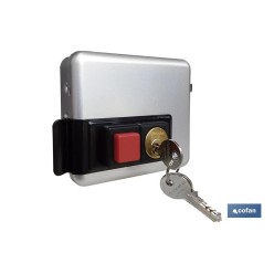 Cerradura eléctrica+cerradero C/ Pulsador- Derecha