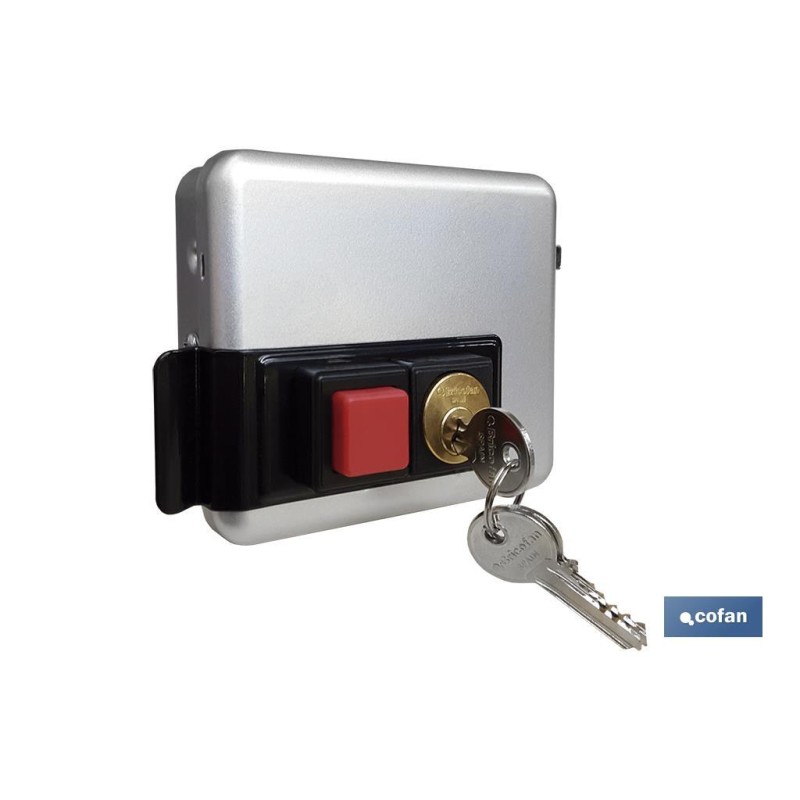Cerradura eléctrica+cerradero C/ Pulsador- Derecha