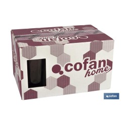 PACK 6 VASOS ALTO VIDRIO 47 CL COLOR PURPURA MODELO JADE