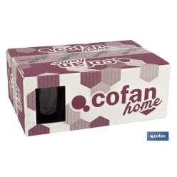 PACK 6 VASOS DE AGUA VIDRIO 30,5 CL COLOR AZUL MODELO JADE