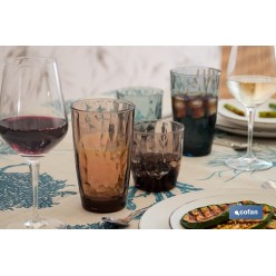 PACK 6 VASOS DE AGUA VIDRIO 30,5 CL COLOR AZUL MODELO JADE