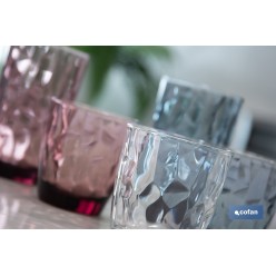 PACK 6 VASOS DE AGUA VIDRIO 30,5 CL COLOR PURPURA MODELO JADE