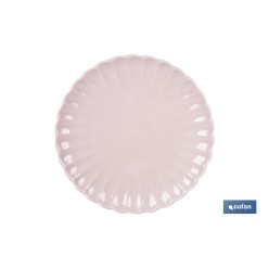 VAJILLA DE PORCELANA EN RELIEVE COLOR ROSA NUDE ESMALTADO 16 PIEZAS