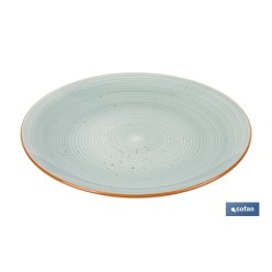 VAJILLA DE CERÁMICA PINTADA A MANO VERDE AGUA ESMALTADO CON BORDE VINTAGE 16 PIEZAS