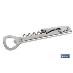 SACACORCHOS DE ACERO INOXIDABLE CON ABRIDOR 14 CM