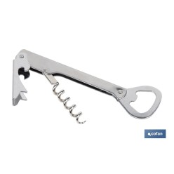 SACACORCHOS DE ACERO INOXIDABLE CON ABRIDOR 14 CM