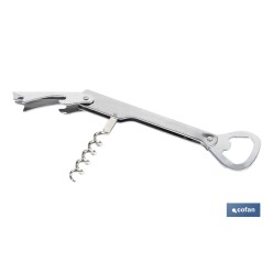 SACACORCHOS DE ACERO INOXIDABLE CON ABRIDOR 14 CM