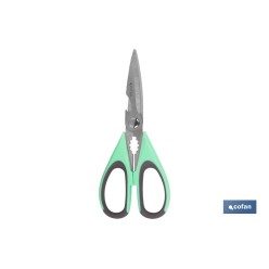 TIJERAS VERDES DE ACERO INOX. MODELO SENA 22 CM