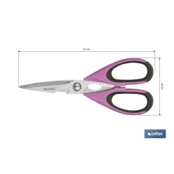 TIJERAS MORADAS DE ACERO INOX. MODELO SENA 22 CM