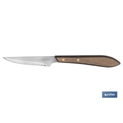 PACK 3 CUCHILLO CHULETERO MICRODENTADO HOJA 10cm  MODELO GULASH COLOR NOGAL