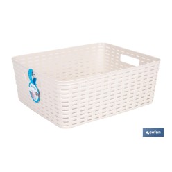 CESTA  MULTIUSOS 12L 36X28X13.5 cm BEIGE