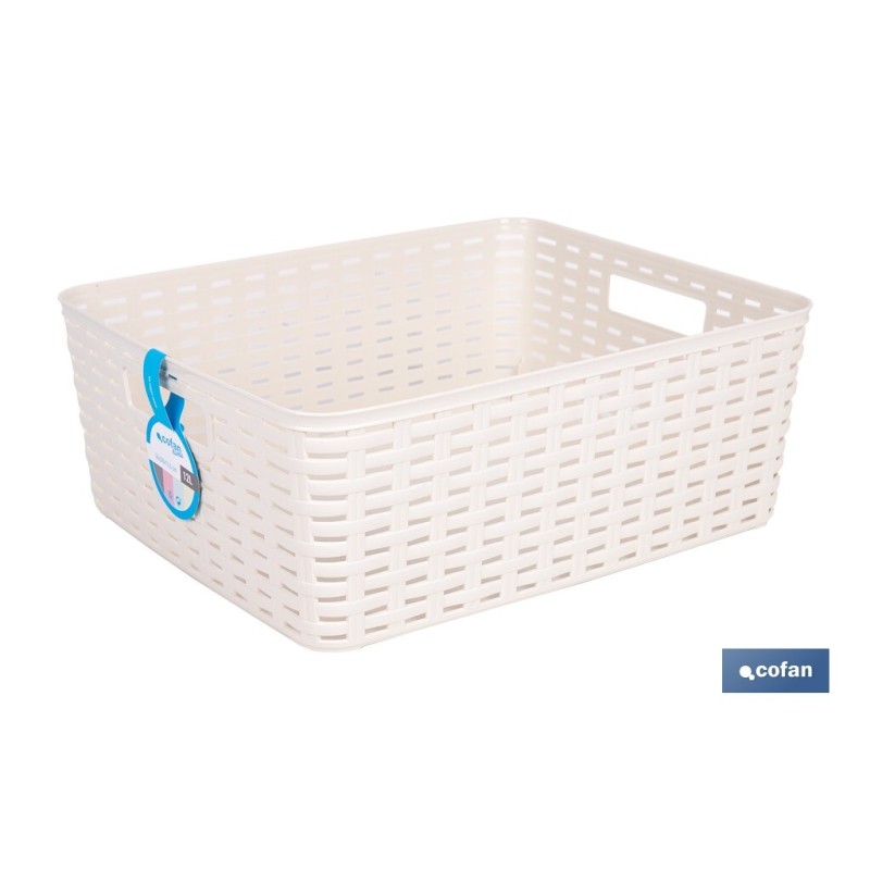 CESTA  MULTIUSOS 12L 36X28X13.5 cm BEIGE venta unitaria