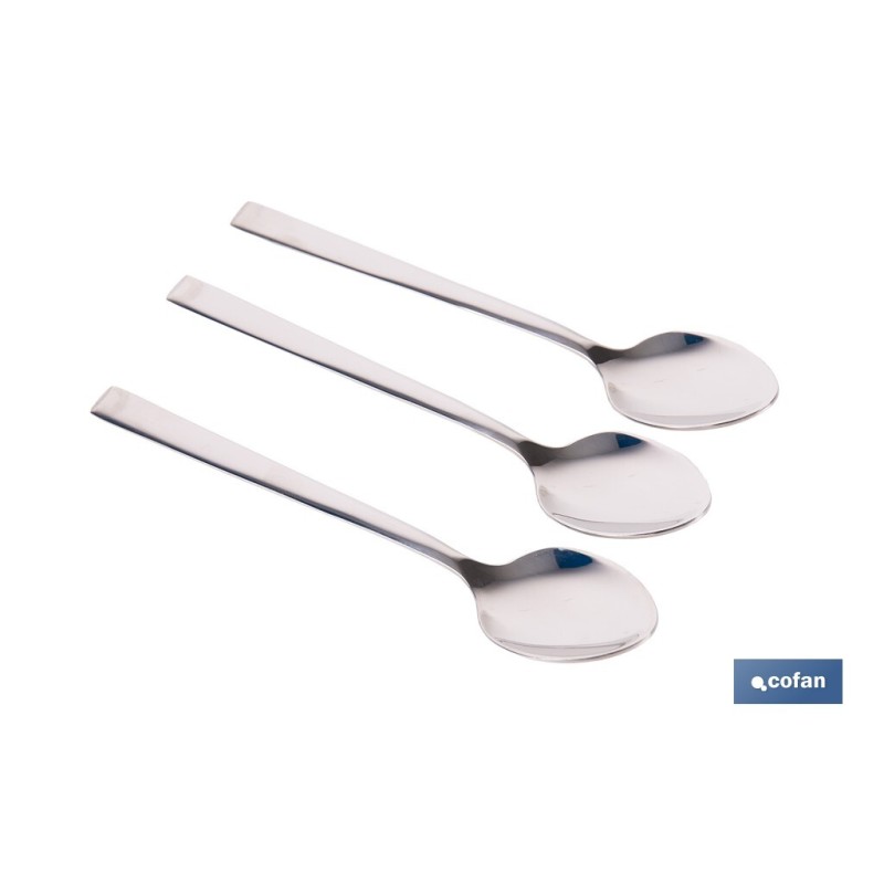 BL 3uds CUCHARA DE TE INOX C-18/10 MODELO BARI 1,5 mm