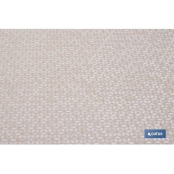 MANTEL REDONDO PÉTALOS ANTIMANCHAS RESINADO JACQUARD CONFECCIONADO 50 % ALGODÓN 50 % POLIÉSTER 1,40 M