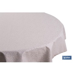 MANTEL REDONDO PÉTALOS ANTIMANCHAS RESINADO JACQUARD CONFECCIONADO 50 % ALGODÓN 50 % POLIÉSTER 1,60 M