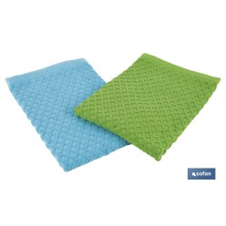 PACK 2 PAÑOS COCINA 50x50 VERDE/AZUL
