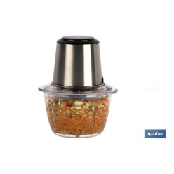 PICADORA ELECTRICA ACERO INOX VASO DE  VIDRIO 1,2 L 400W