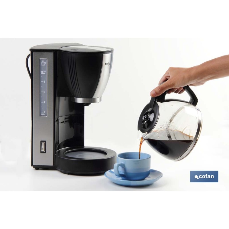 CAFETERA ELÉCTRICA DE GOTEO 870W 10 TAZAS 1.25L