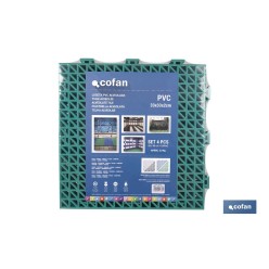 SET DE 4 UDS. LOSETA ALVEOLADA VERDE DE PVC 33 X 33 X 2 CM
