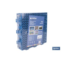 SET DE 4 UDS. LOSETA ALVEOLADA AZUL DE PVC 33 X 33 X 2 CM