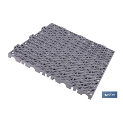 SET DE 4 UDS. LOSETA ALVEOLADA GRIS CLARO DE PVC 33 X 33 X 2 CM