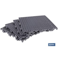 SET DE 4 UDS. LOSETA ALVEOLADA GRIS OSCURO DE PVC 33 X 33 X 2 CM