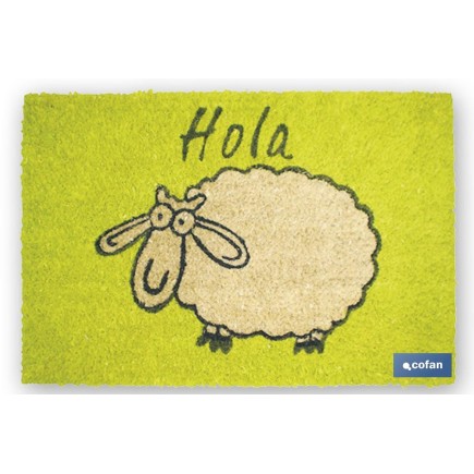 FELPUDO INTERIOR COCO PINTADO 40X60X1.50cm (Oveja Hola)