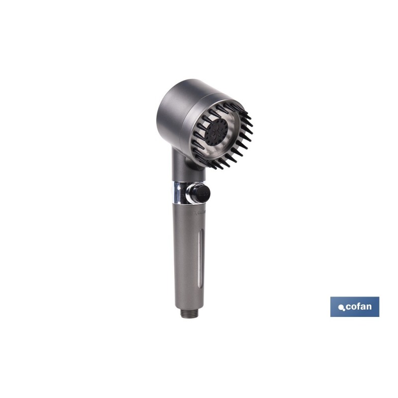 MANGO DE DUCHA CON TRES FUNCIONES, FILTRO Y AHORRO DE AGUA GRIS ANTRACITA