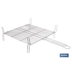 PARRILLA DOBLE INOX 500 X 500MM