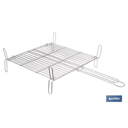 PARRILLA DOBLE INOX 500 X 500MM