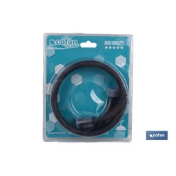 FLEXO DUCHA PVC NEGRO MATE 1.5 M