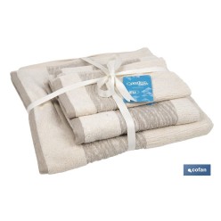 JUEGO DE 3 TOALLAS NATURE 600 G/M2  GAMA ALMA 30X50  50X100  70X140 CM