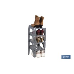 PACK DE 4 ORGANIZADORES DE ZAPATOS DE COLOR GRIS 26 X 26 X 19 CM