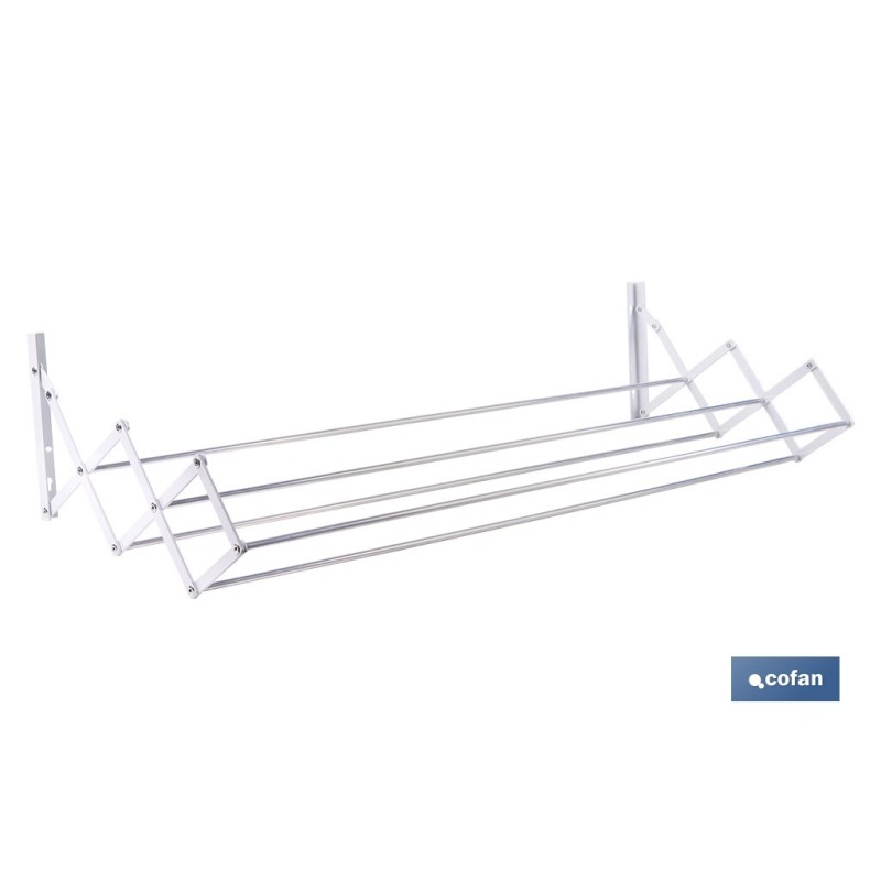 TENDEDERO EXTENSIBLE PARA PARED EN ALUMINIO LACADO 100 CM