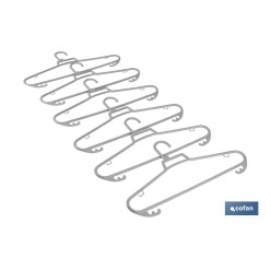 PACK DE 6 PERCHAS GRIS CLARO 38 X 18 CM