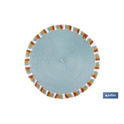 BAJOPLATO REDONDO DE COLOR AZUL MEDIDA 38 CM