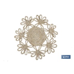 BAJOPLATO FORMA FLOR  FIBRA NATURAL MEDIDA 35 CM